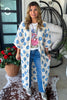 Porcelain Bloom Crochet Duster - Sky