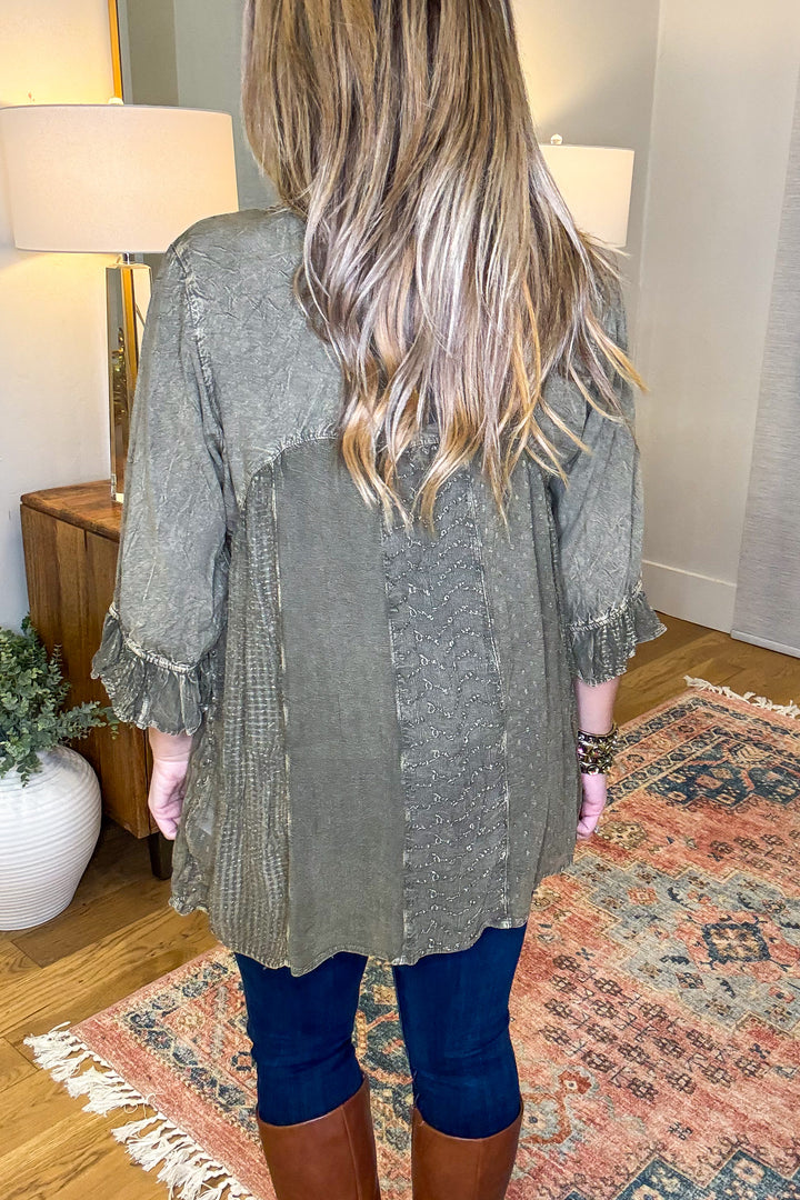 So In Love Blouse - Gravel