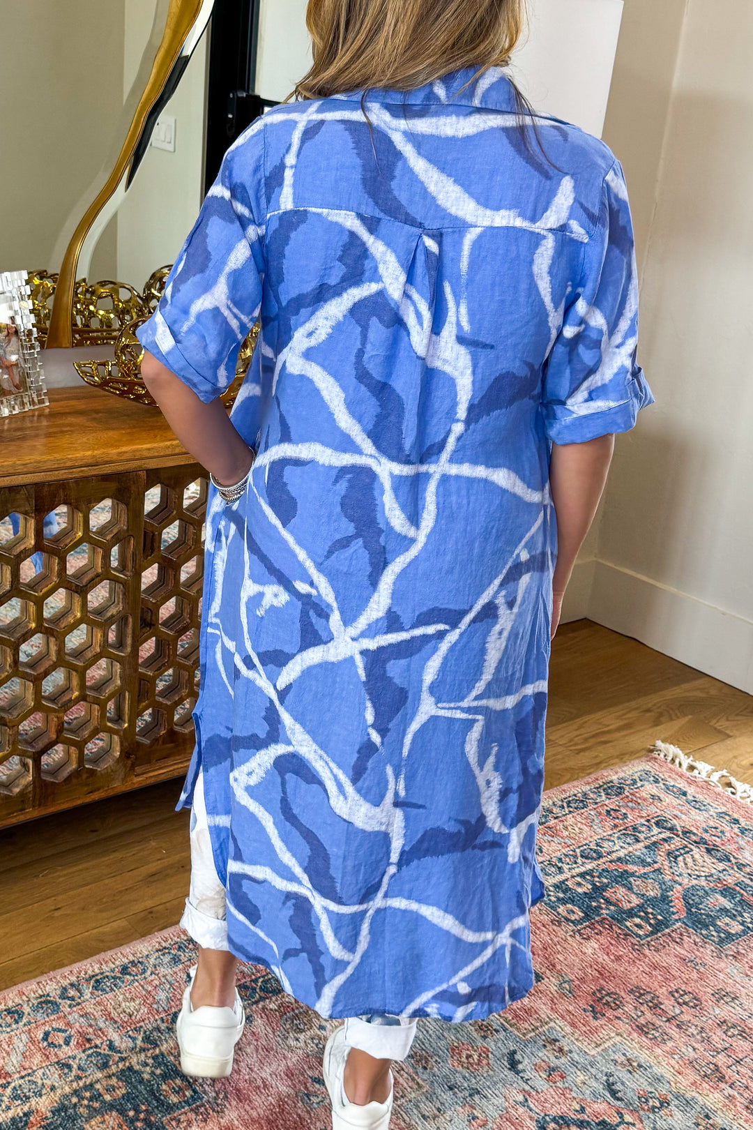 Full Of Energy Dress/Duster - Made In Italy - 100% Linen - Size (4 to 14)