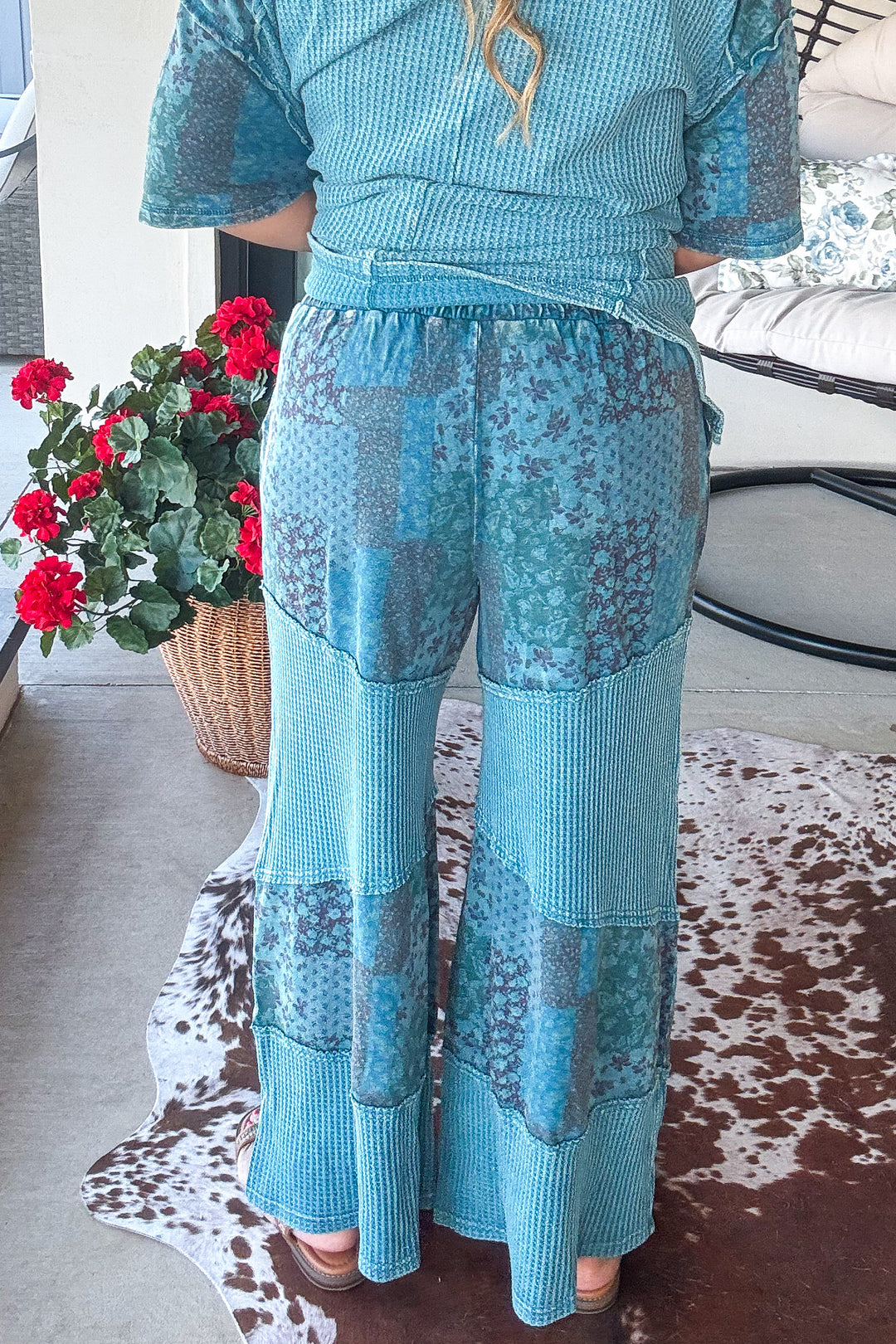 Stitch And Stroll Oversized Top - 100% Cotton - Teal