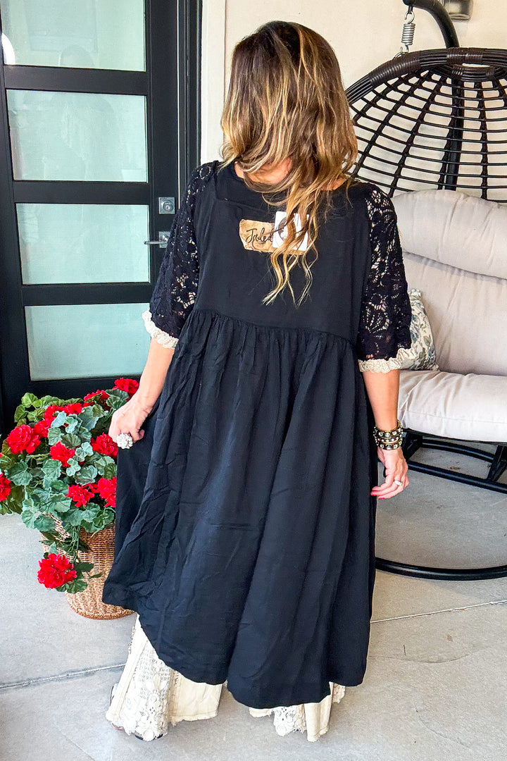 Echo in Lace Duster - Black - 100% Cotton