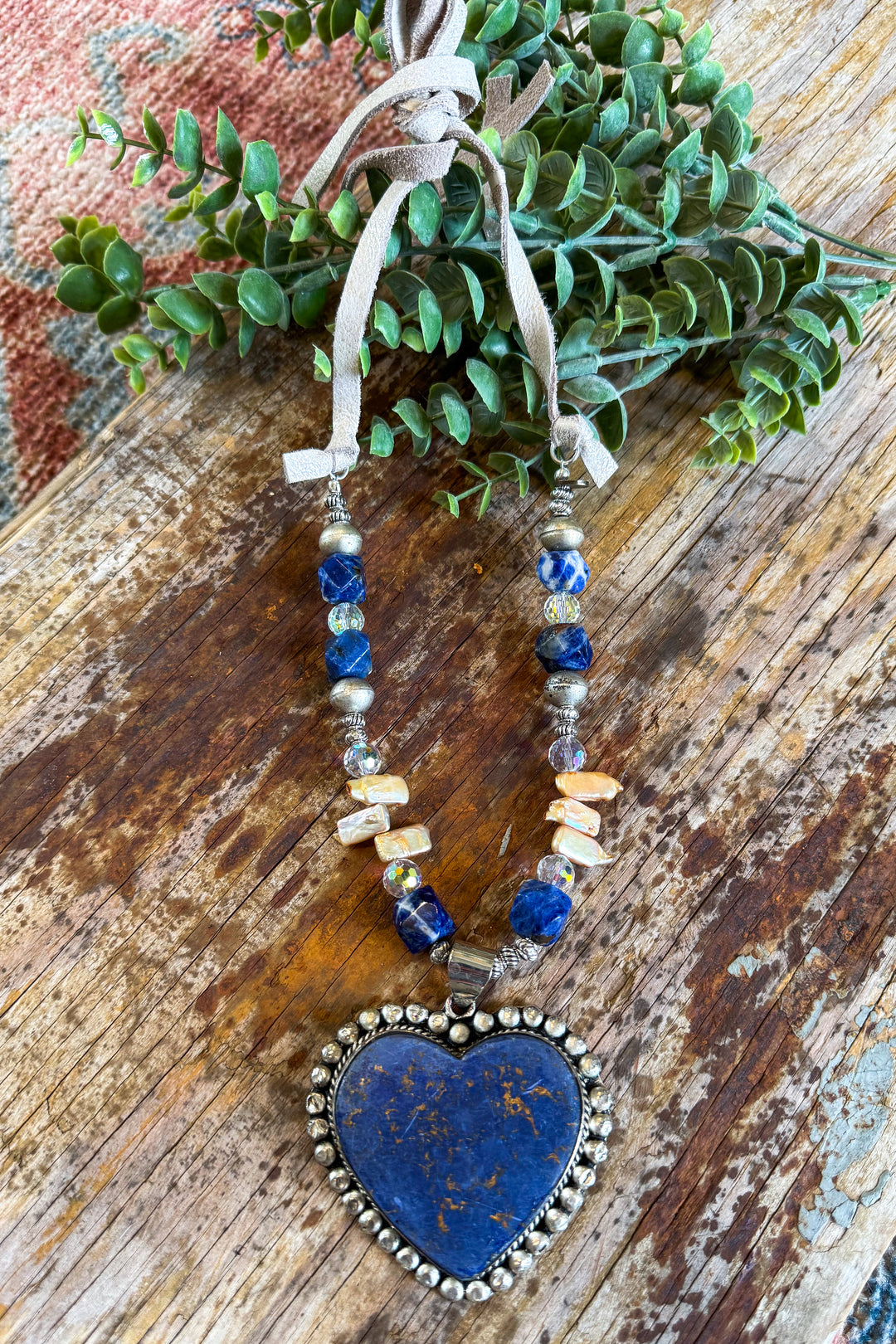 Blue Heart Artisan Necklace - Lapis Lazuli