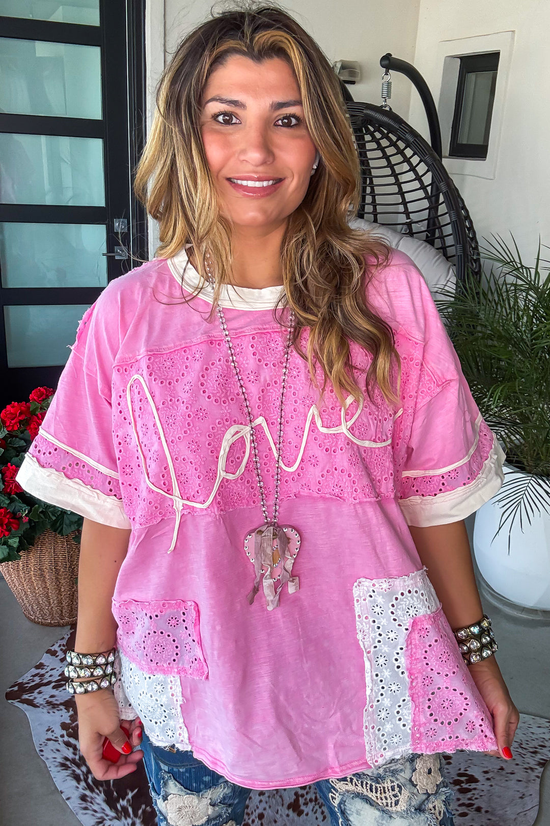 Pretty In Love Top - 100% Cotton - Pink