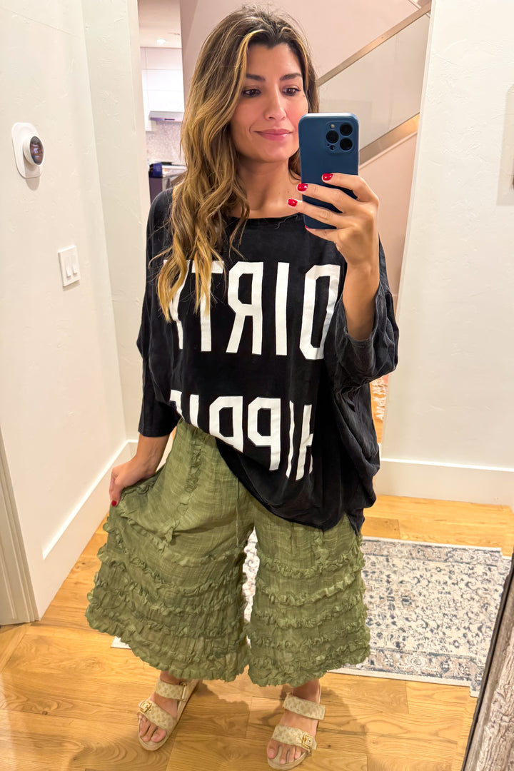 Dirty Hippie Oversized Top - 100% Cotton Black
