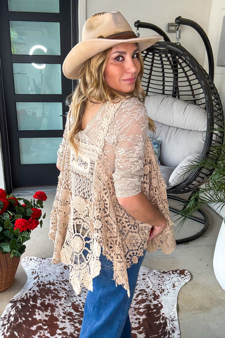 Whispering Details Lace Tank - 100% Cotton - Made in USA