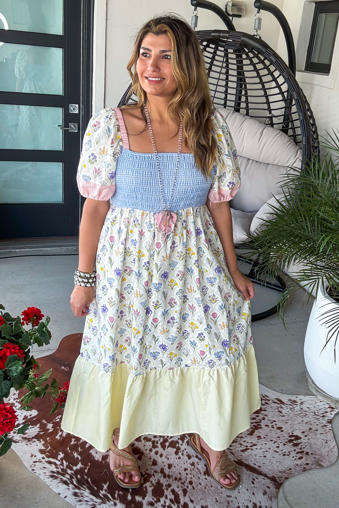 Wildflower Avenue Maxi Dress -Yellow - 100% COTTON