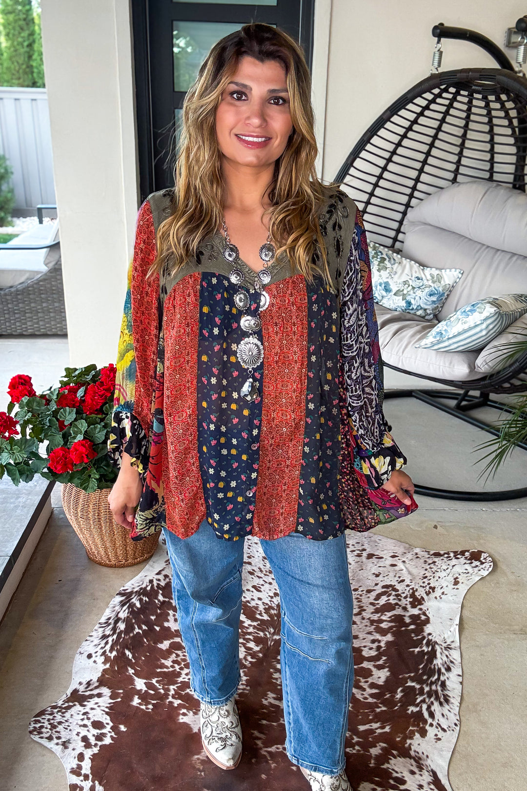 Along The Way Blouse - Gravel - SALE