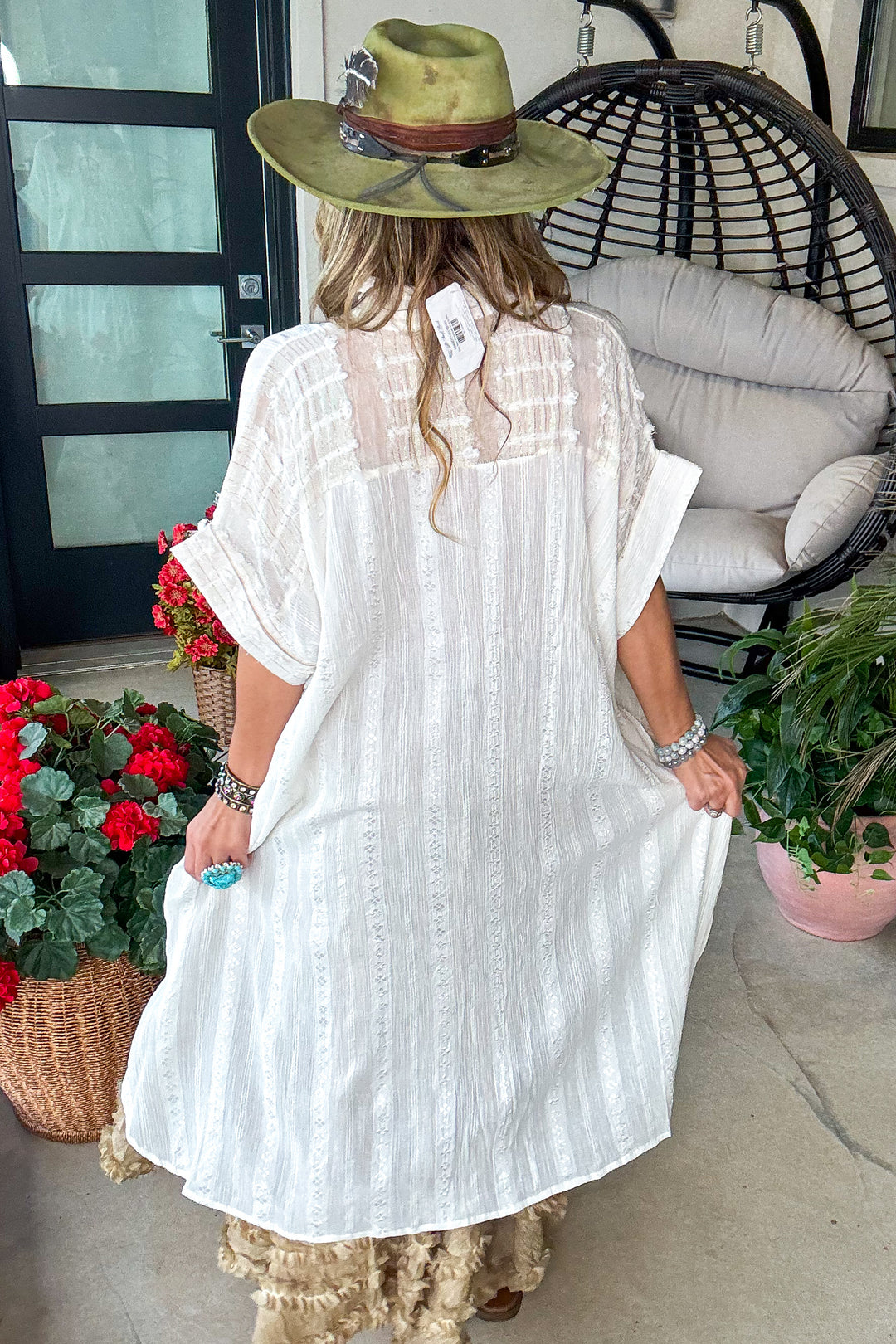 Prairie Moon Sheer Maxi Tunic/Duster - 100% Cotton - Natural