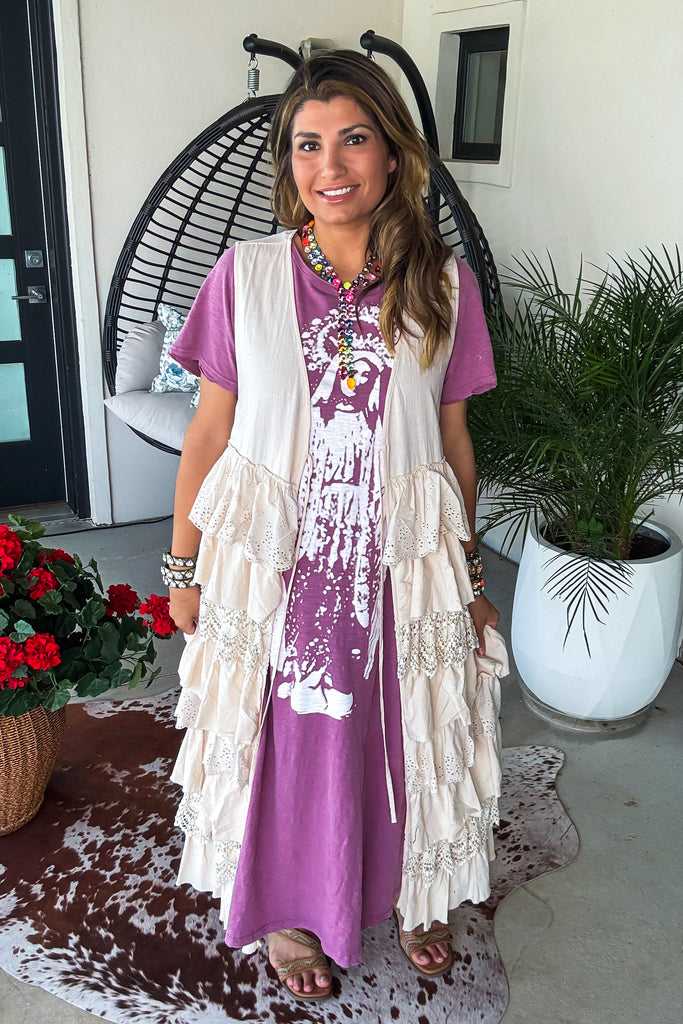 Desert Pearl Layered Duster - 100% Cotton - Natural