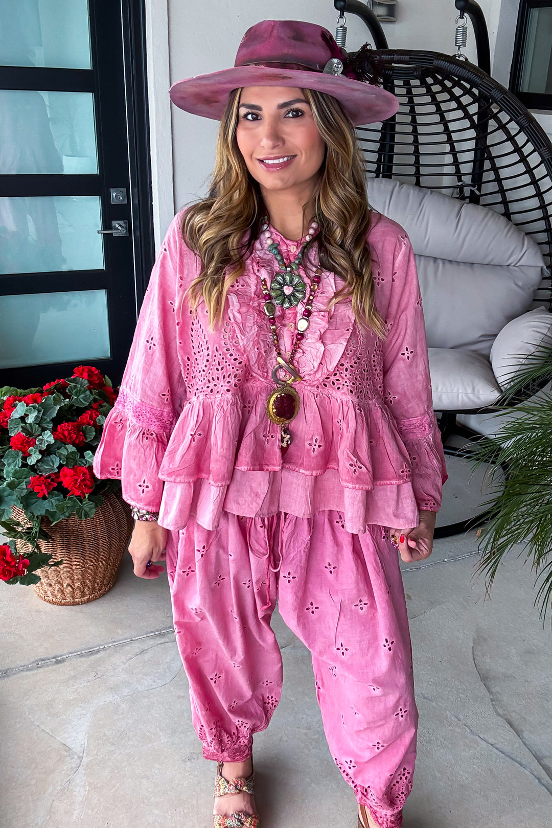 Heirloom Eyelet Top - Petal Pink - House of Jaded Gypsy Exclusive
