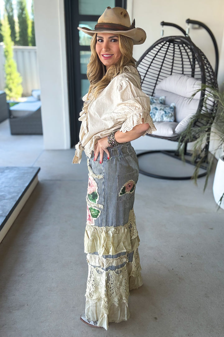 PRE ORDER: Painted Rose Patchwork Boho Pants