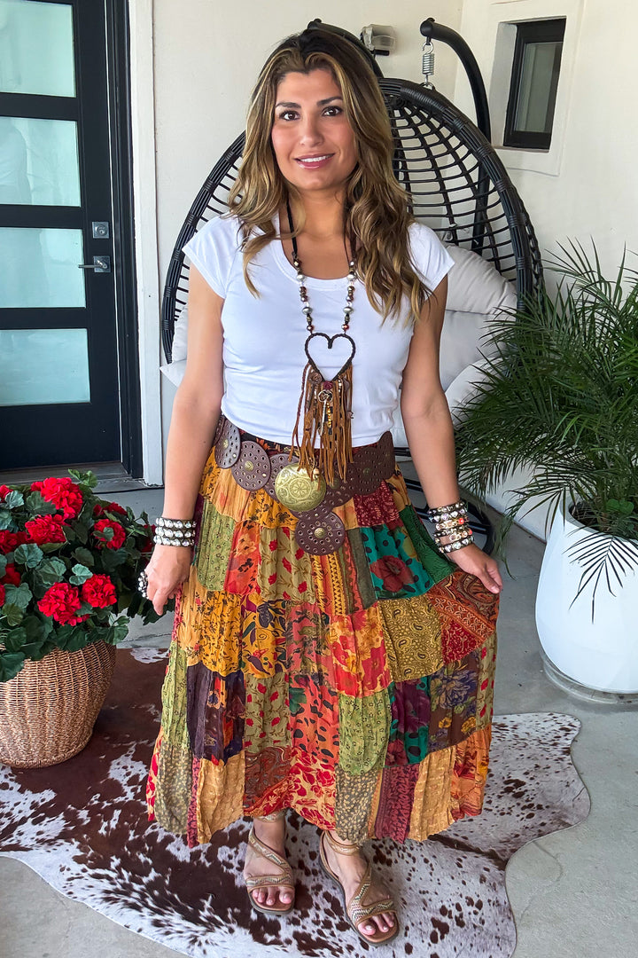 Dreaming Of Tomorrow Elastic Waist Maxi Skirt - Camel