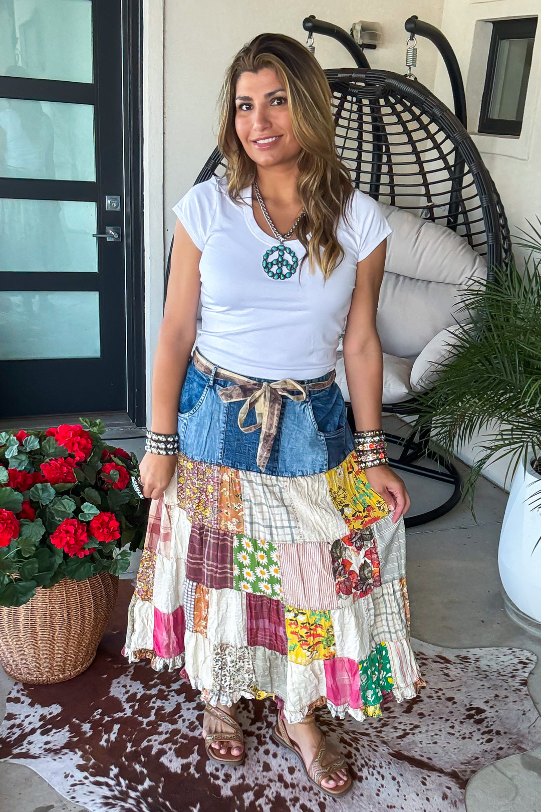 Savannah Skies Maxi Skirt - 100% Cotton - Denim