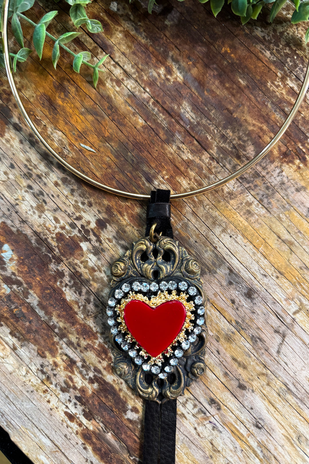 Sacred Heart Statement Necklace – One of a Kind Handmade Piece IV