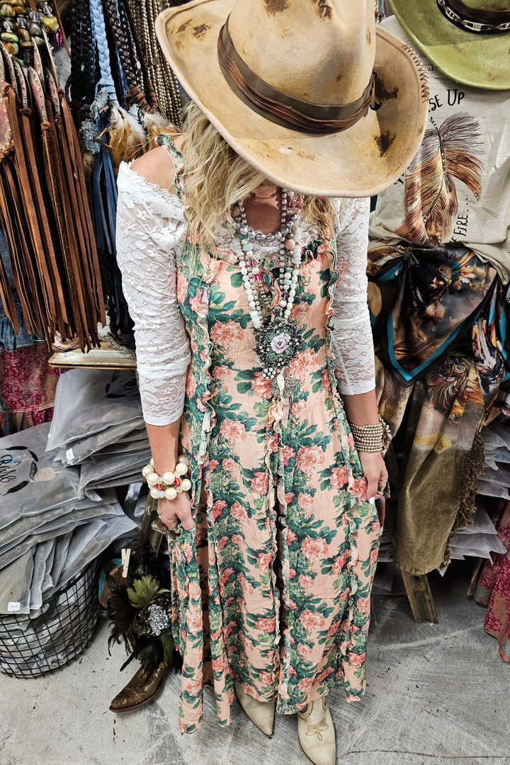 Roses and Dreams Maxi Dress - 100% Cotton - MADE IN USA