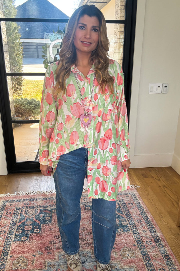 Tulip Hop Oversized Tunic - Ivory