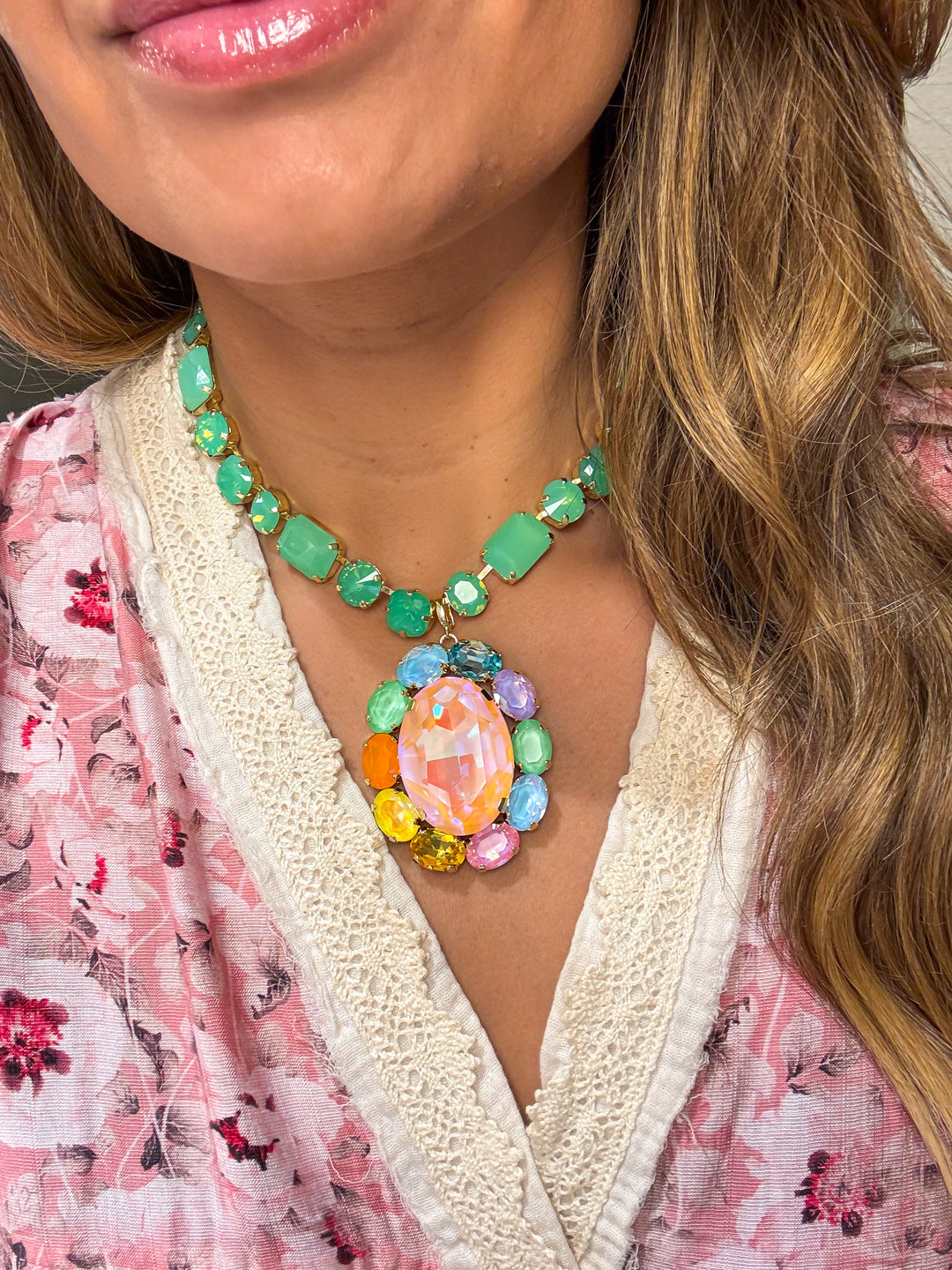 WAFA Concho Necklace - Mint
