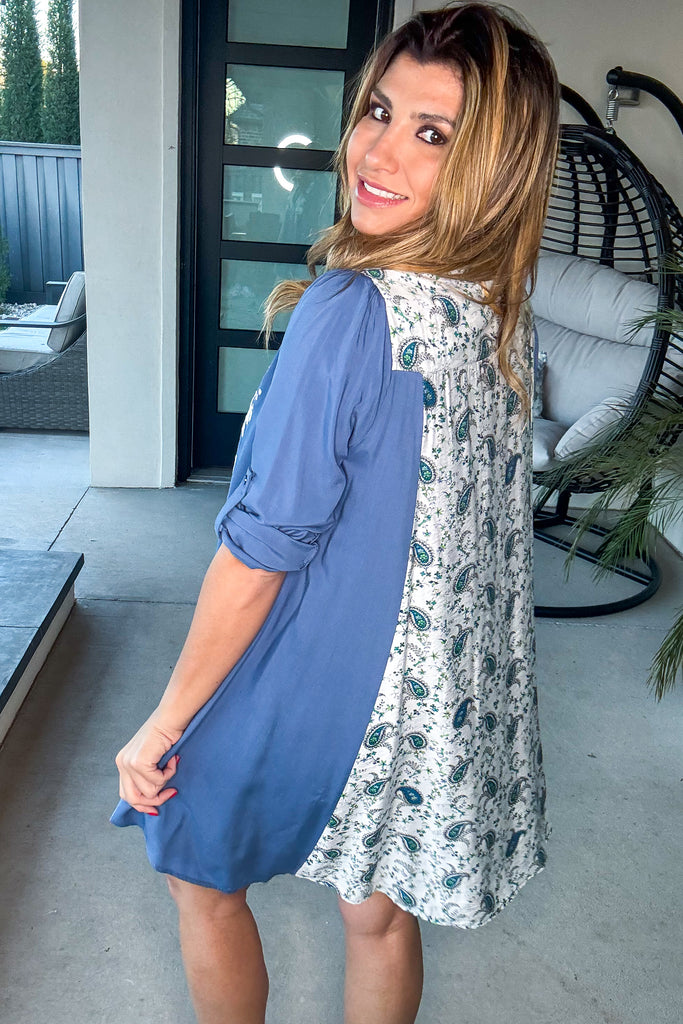 AHB EXCLUSIVE: Here When You Need Me Dress - Denim Blue