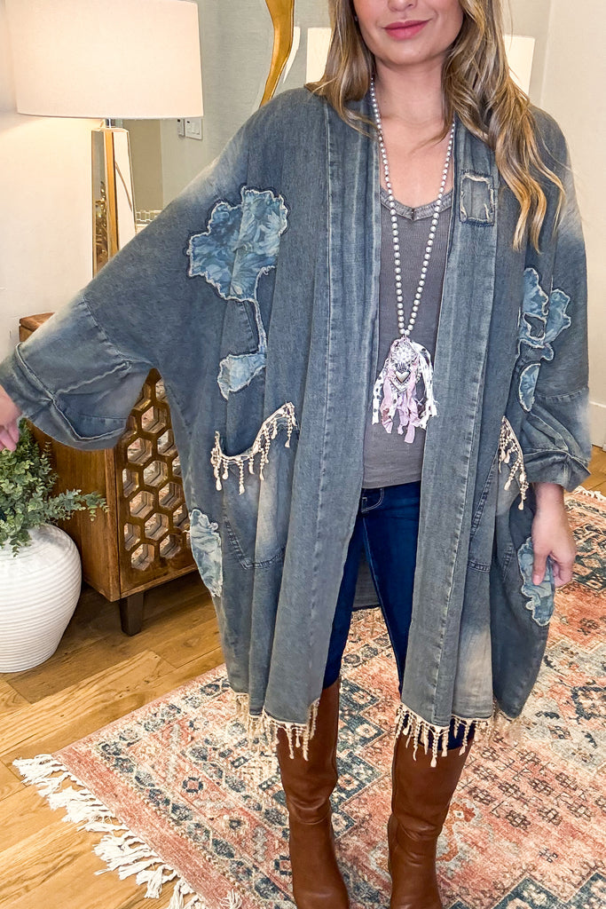 Vintage Classic Oversized Cardigan - Denim