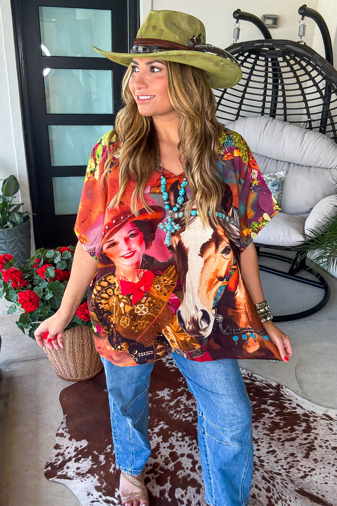 Patsy Cline Oversized Collar Top - 100% Cotton