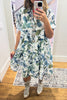 Coastal Floral Linen Dress - Made In Italy - 100% Linen