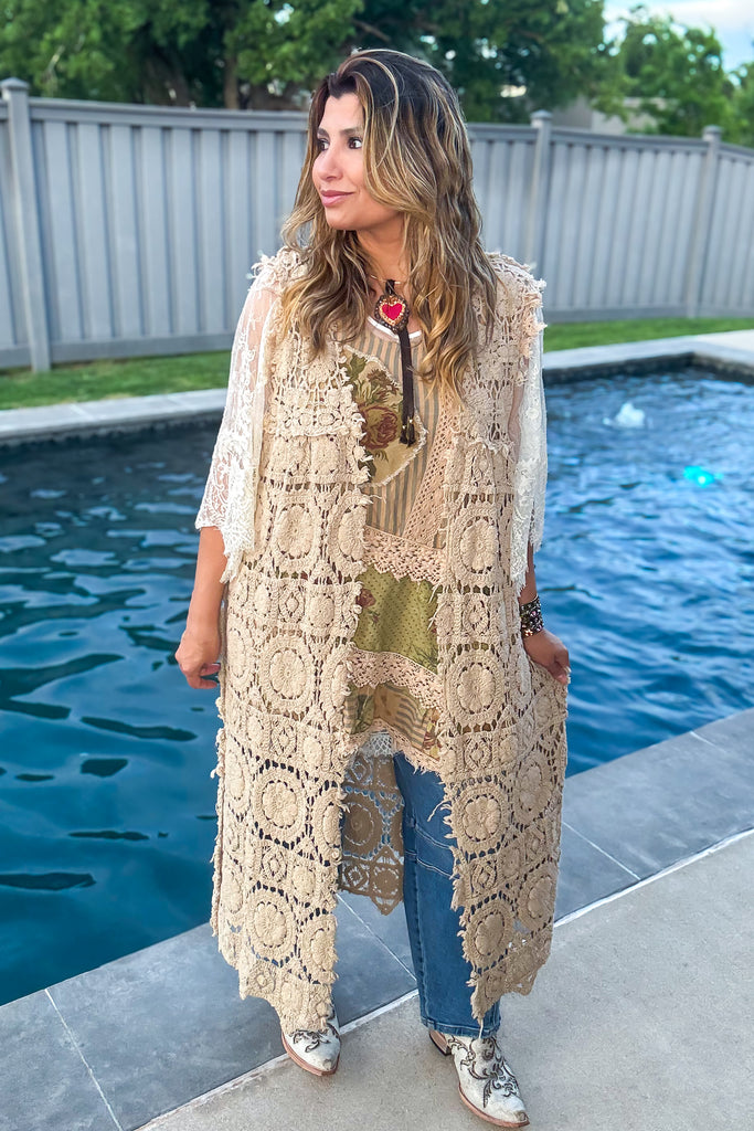 Sheer Enchantment Lace Top - Beige (This is for the beige lace top under)