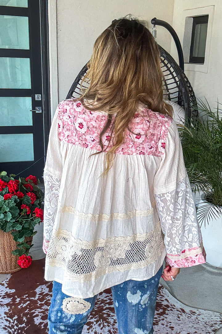 PRE ORDER: Rosewater Bloom Top - 100%Cotton  - Blush