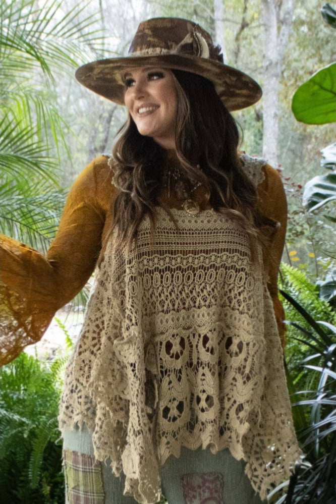 Whispering Details Lace Tank - 100% Cotton - Made in USA