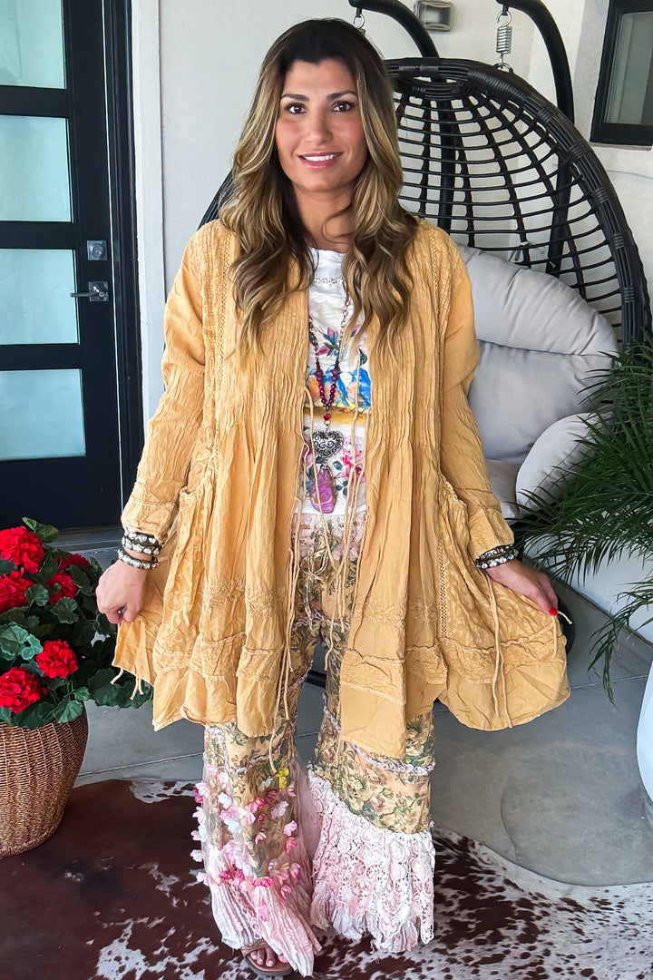 Well With My Soul Jacket - 100% Cotton - Mustard