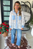 Diamond Dust Rhinestone Button Up Top - White - Made in Italy