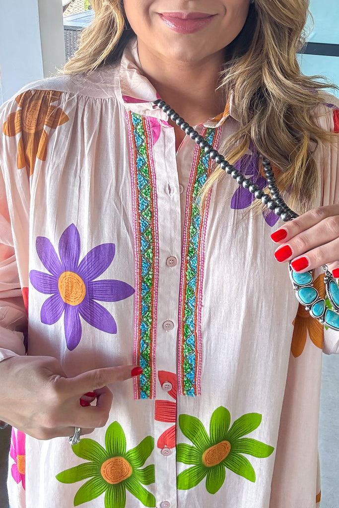 Blushing Petal Maxi Beach Cover Up/Dress - 100% Cotton