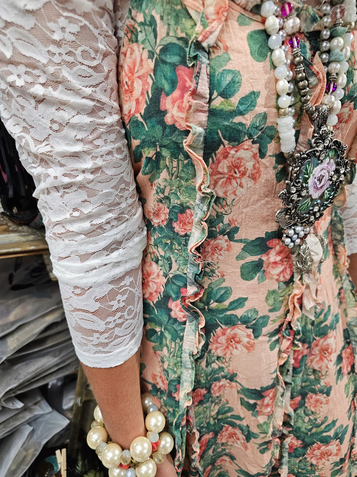 Roses and Dreams Maxi Dress - 100% Cotton - MADE IN USA