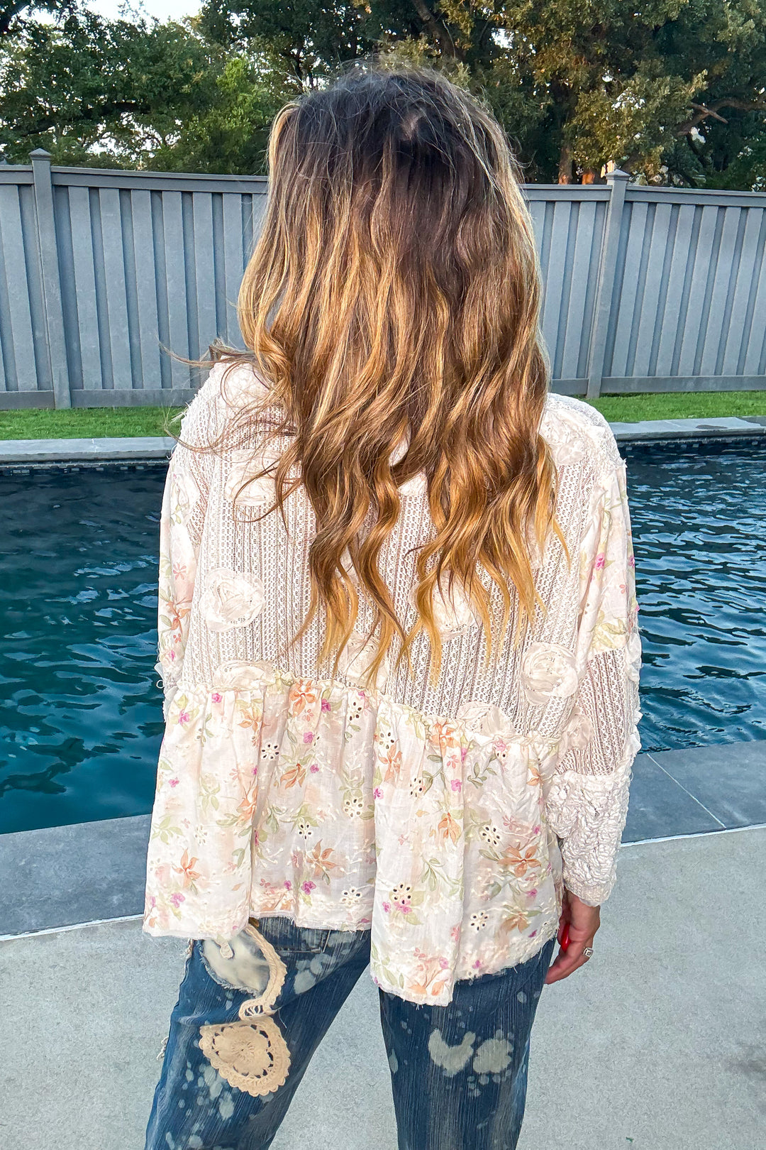 Blossom Veil Top - Ivory