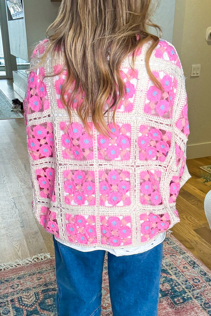 Quietly Beautiful Crochet Cardigan - Pink