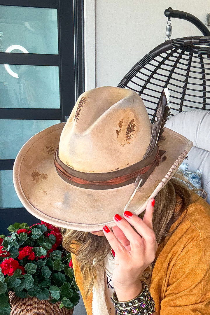 PRE ORDER: Desert Outlaw Distressed Hat - Handmade - Made in USA