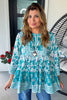 Petals In The Wind Tunic - 100% Cotton - Teal- Made in USA