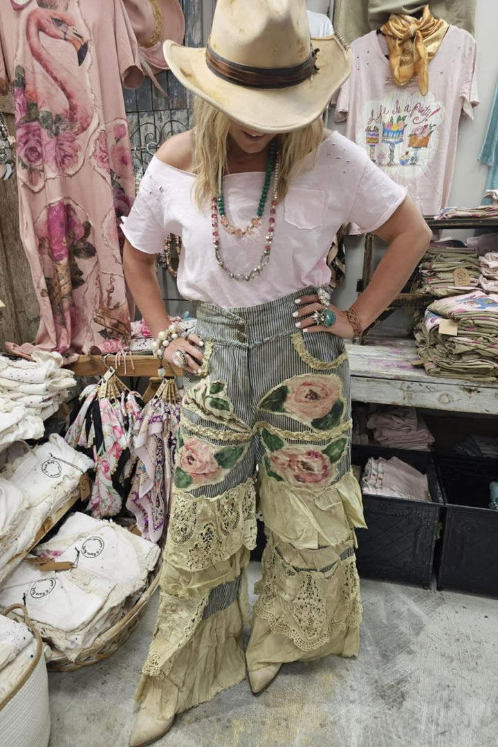 PRE ORDER: Painted Rose Patchwork Boho Pants