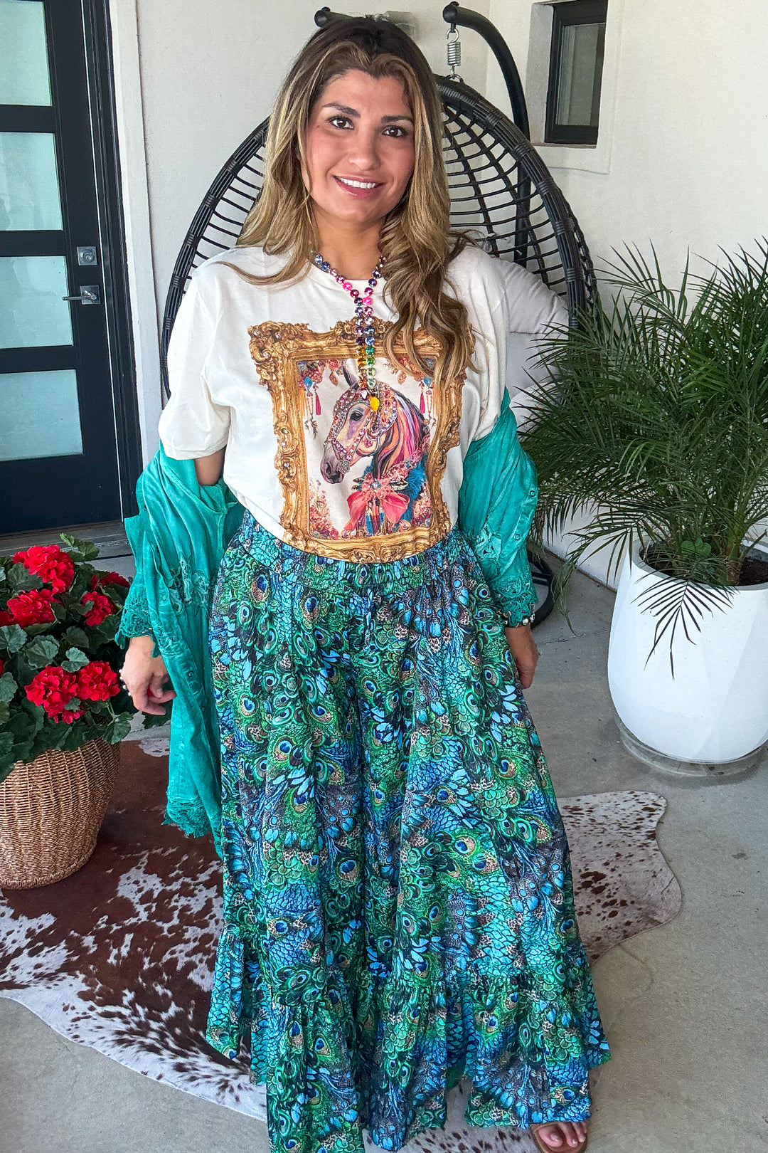 Peacock Clover Pants