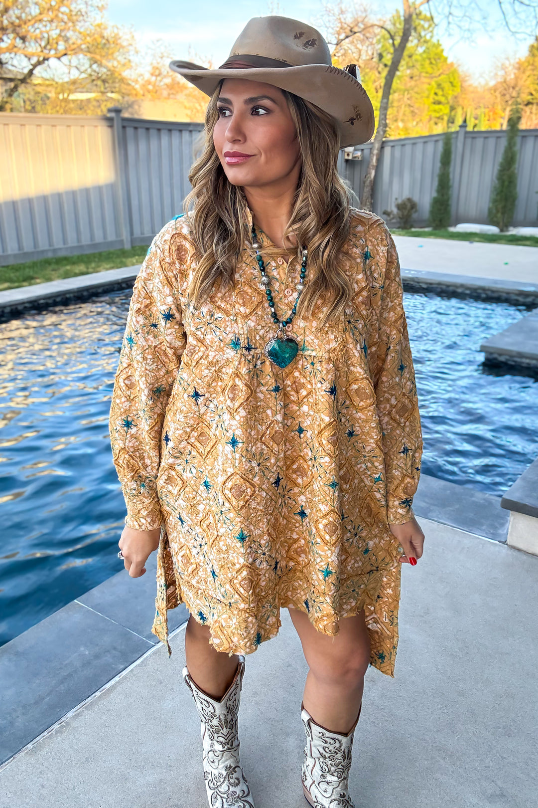 PRE ORDER: Golden Mesa Handmade Embroidered Tunic - 100% Cotton