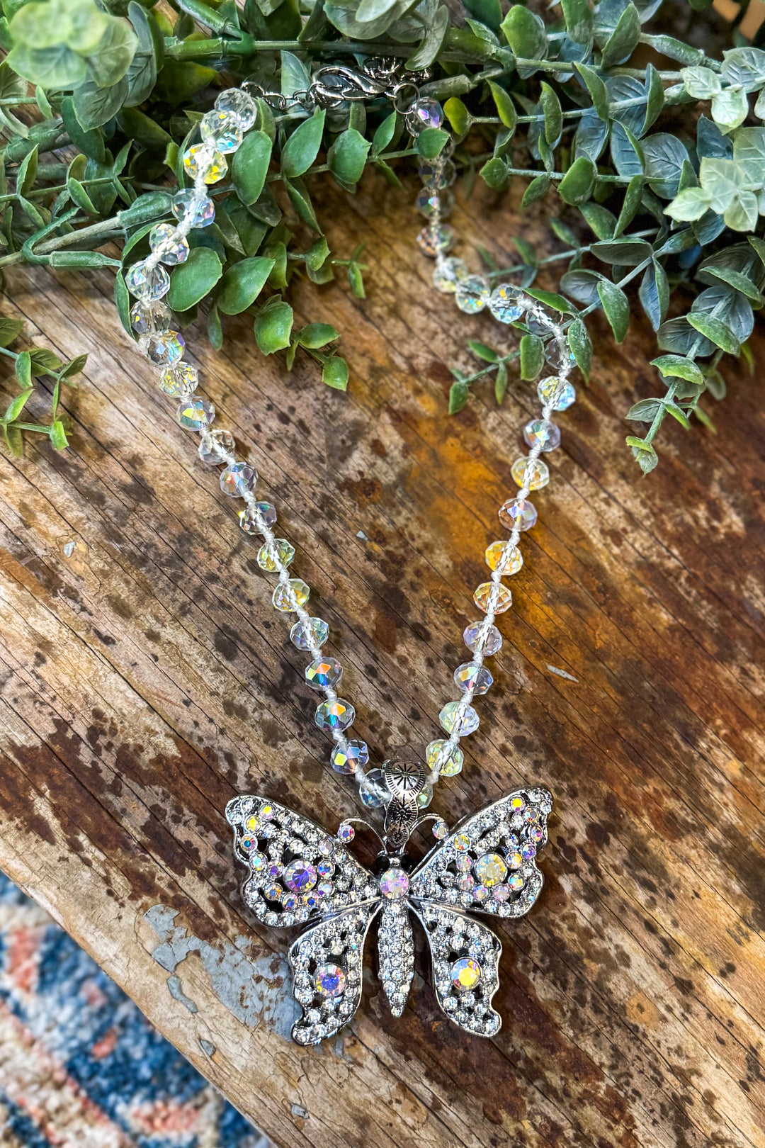 Clear Butterfly Necklace