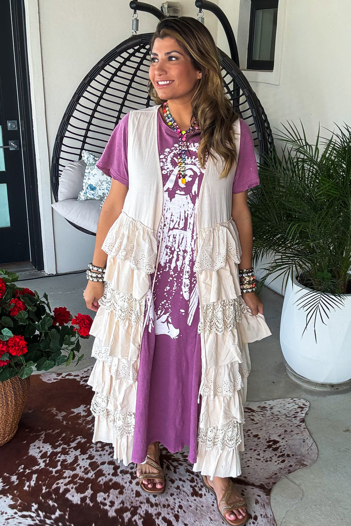 Desert Pearl Layered Duster - 100% Cotton - Natural
