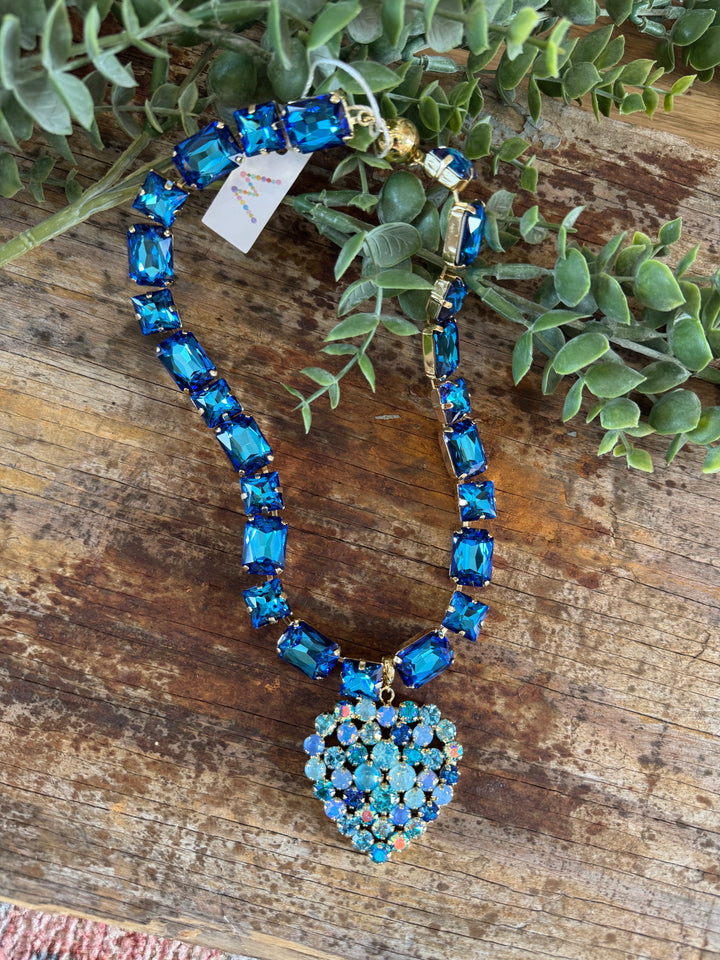 WAFA Heart Necklace - Blue