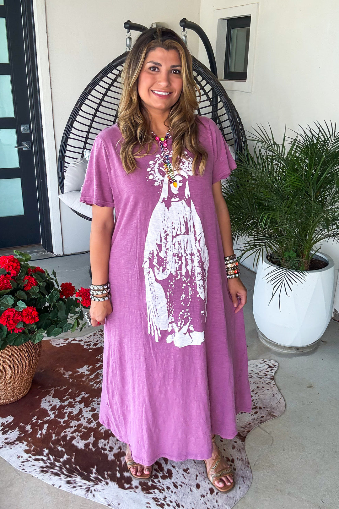 Our Lady of Fatima Dress - 100% Cotton - Dk. Mauve