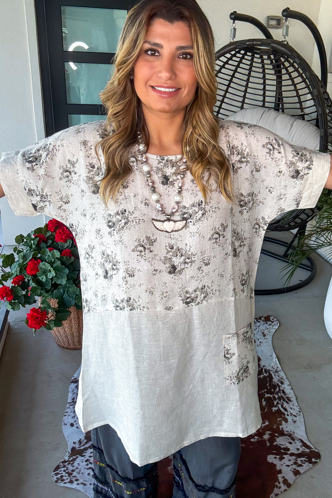 Sweet Meadow Bloom Dress - 100% Linen - SALE