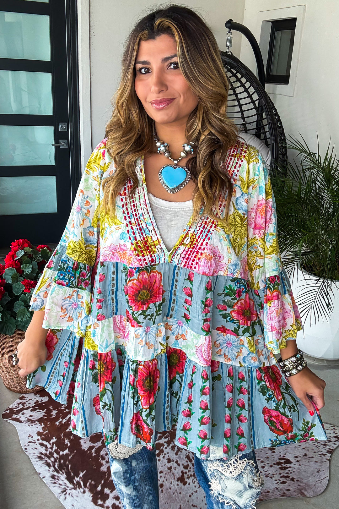 Seabreeze Shell Dress - 100% Cotton - Cream/Jade