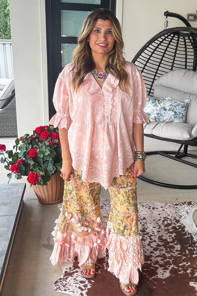 Timeless Romance Top - 100% Cotton - Pink