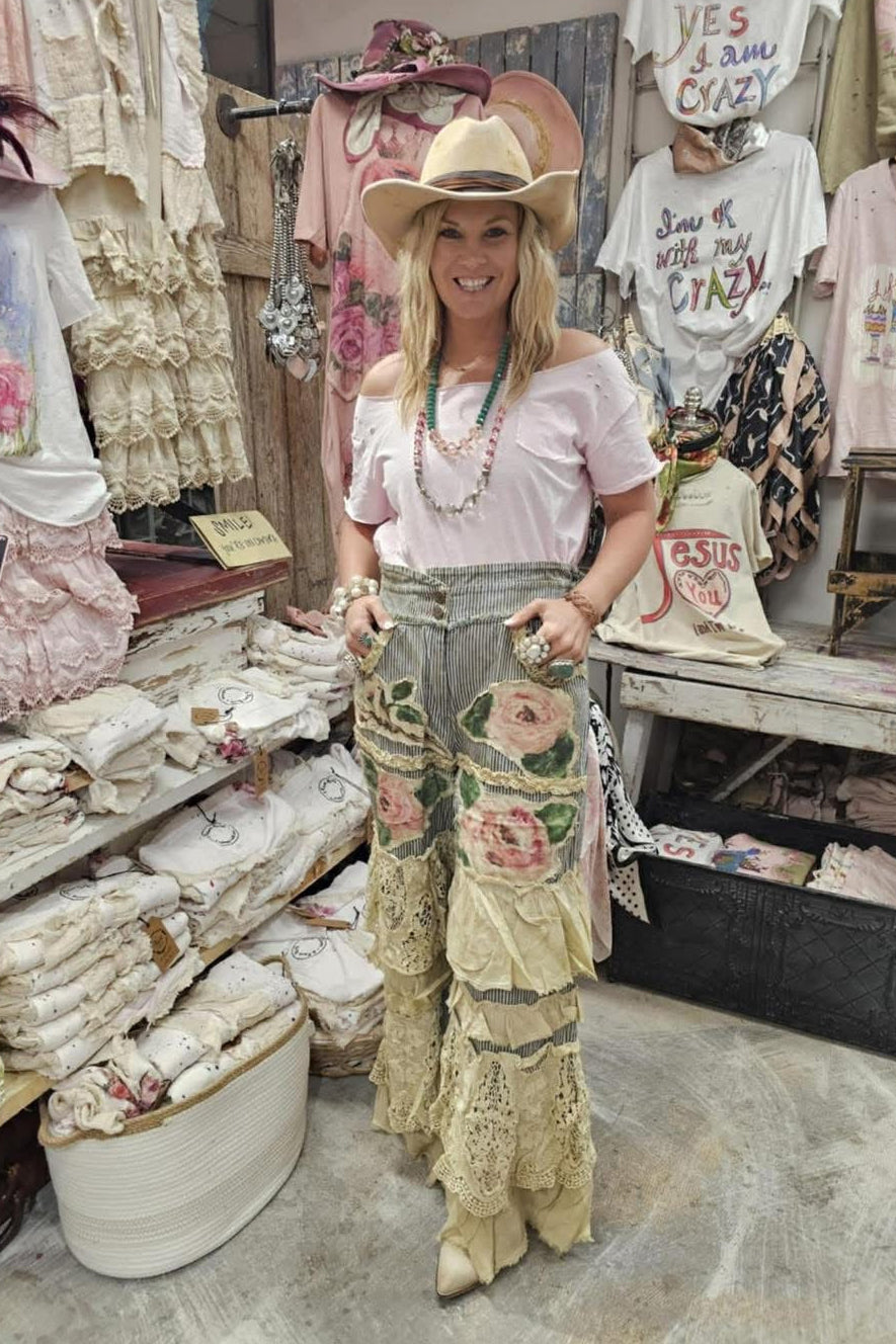PRE ORDER: Painted Rose Patchwork Boho Pants