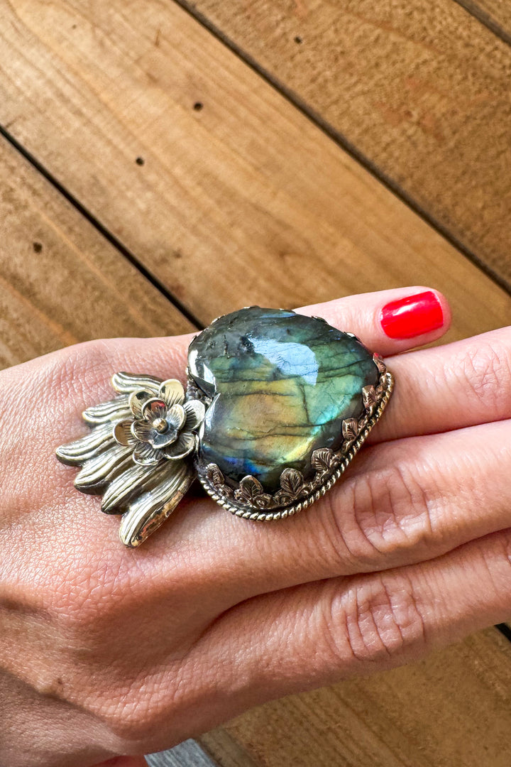 Way to My Heart Ring -  Labradorite - Adjustable Ring