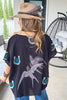 Go Rodeo Front Horseshoe Back Oversized Top Linen Feel - 100% Cotton