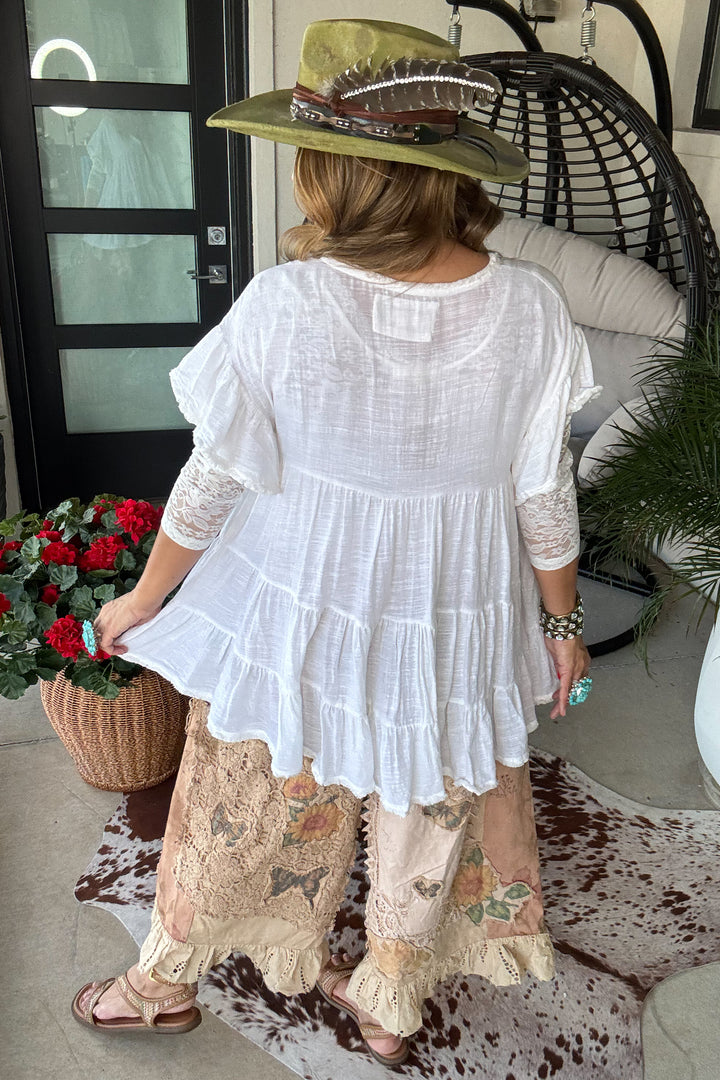 Floral Meadows Exclusive Cotton Crochet Pants - 100% Cotton